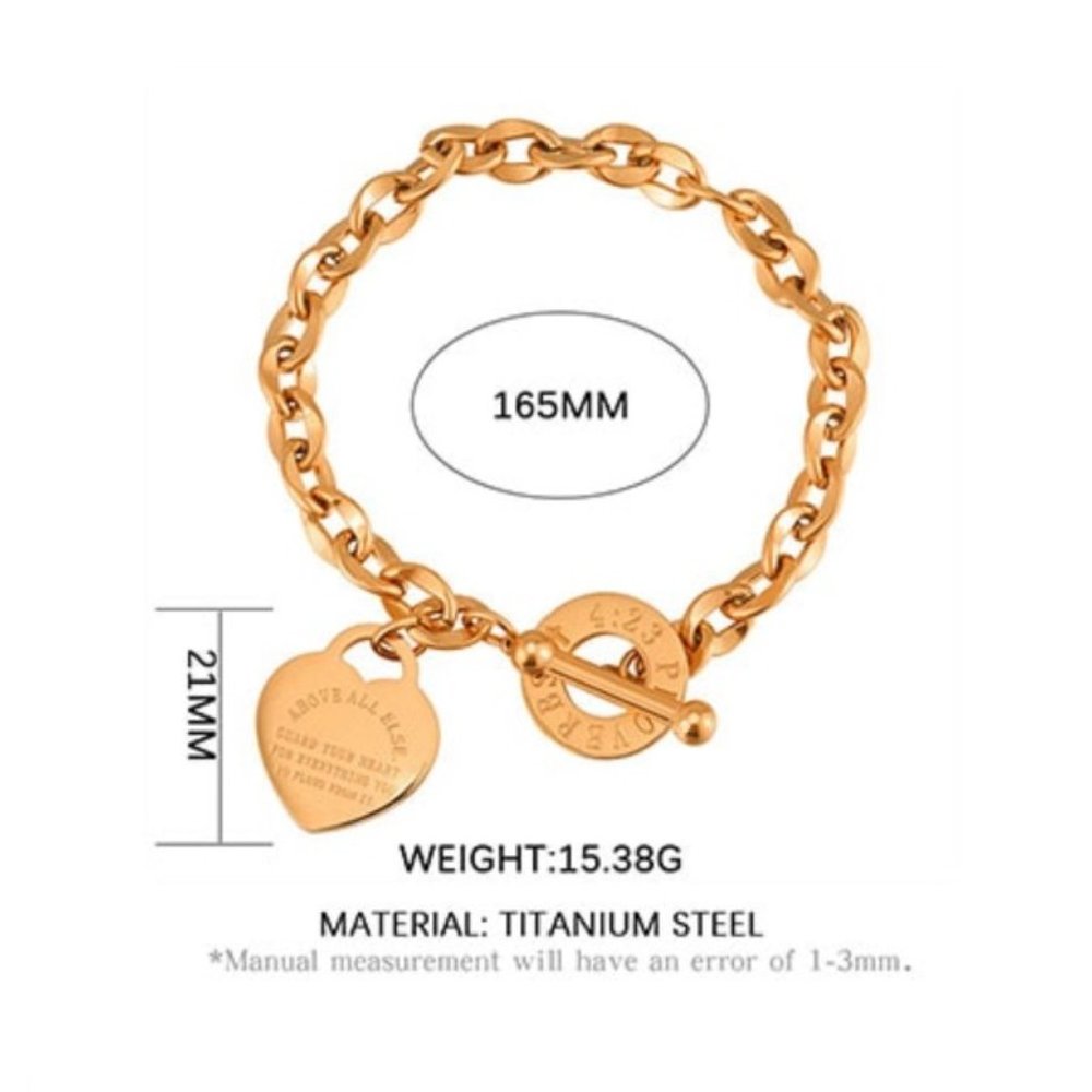 NEW Heart Charm Stainless Steel Bracelet - Picture 5 of 5